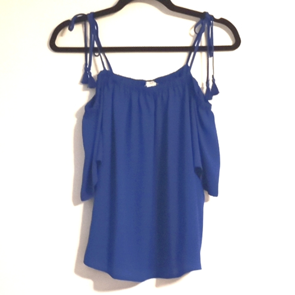 J.Crew Cold Shoulder Top in French Blue Size 2